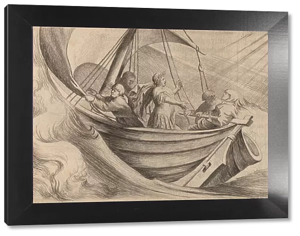 Caesar Crossing Stormy Seas, 1634. Creator: Willem Basse