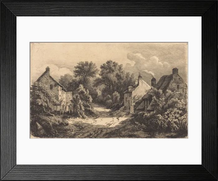 Framed Print : Le chemin de Garens (The Road to Garens), published 1849. Creator: Eugene Blery Framed Print : Le chemin de Garens (The Road to Garens), published 1849. Creator: Eugene Blery