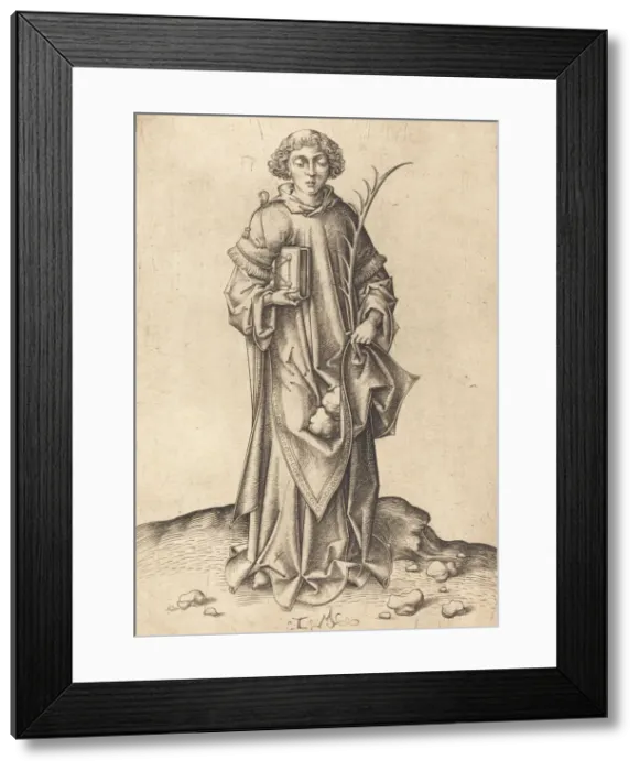 Framed Print : Saint Stephen. Creator: Israhel van Meckenem Framed Print : Saint Stephen. Creator: Israhel van Meckenem