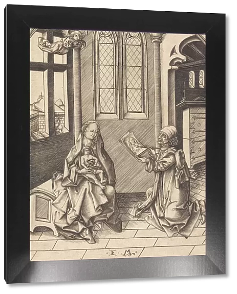 Saint Luke Drawing a Portrait of the Virgin, c. 1475. Creator: Israhel van Meckenem