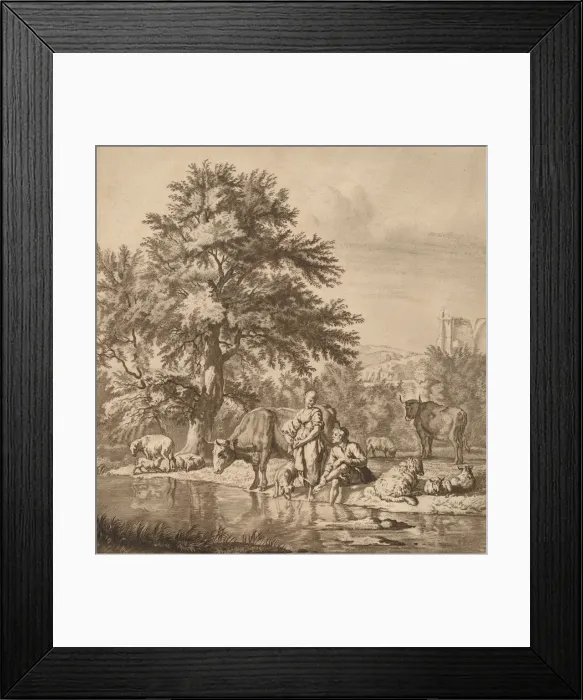 Framed Print : Shepherd and Shepherdess with Their Flock, 1763, published 1765 Framed Print : Shepherd and Shepherdess with Their Flock, 1763, published 1765