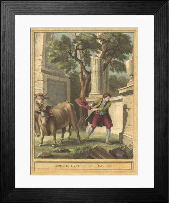 Framed Print : L homme et la couleuvre (Man and the Snake), published 1759 Framed Print : L homme et la couleuvre (Man and the Snake), published 1759