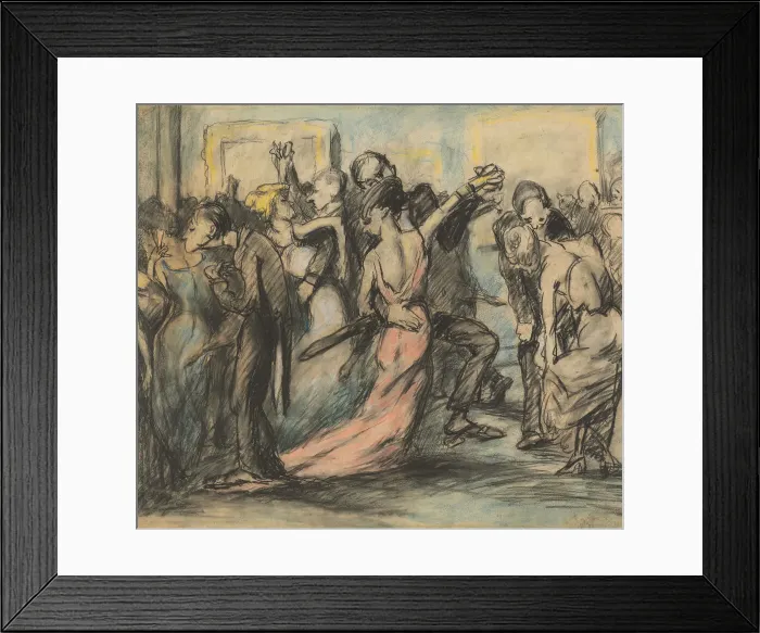 Framed Print : Society Ball [verso], c. 1907. Creator: George Wesley Bellows