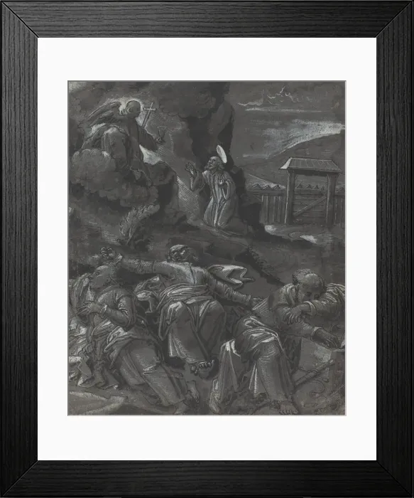 Framed Print : Christ in the Garden of Gethsemane, c. 1600. Creator: Unknown Framed Print : Christ in the Garden of Gethsemane, c. 1600. Creator: Unknown