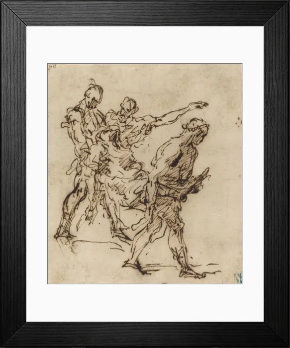 Framed Print : Figures Carrying a Body, 1655 / 1665. Creator: Unknown Framed Print : Figures Carrying a Body, 1655 / 1665. Creator: Unknown
