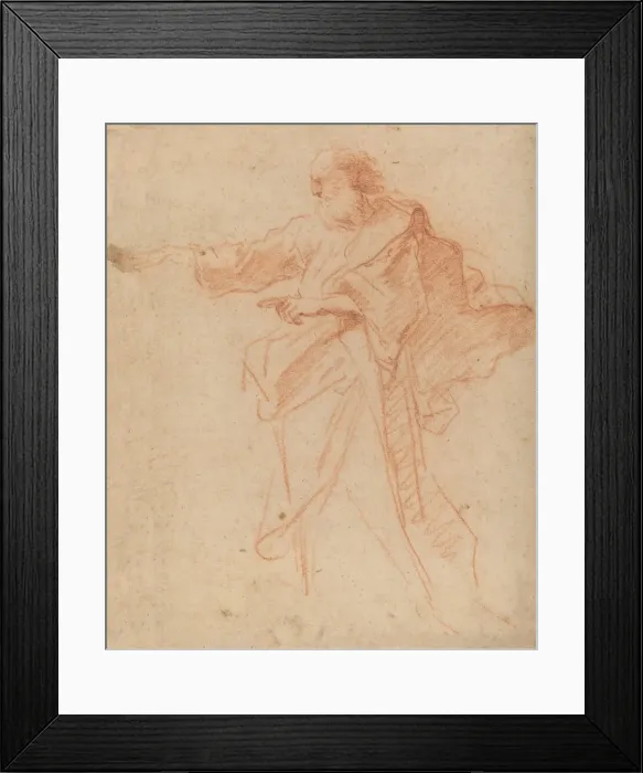 Framed Print : Standing Bearded Man Pointing Toward the Left, mid 17th century. Creator: Unknown Framed Print : Standing Bearded Man Pointing Toward the Left, mid 17th century. Creator: Unknown