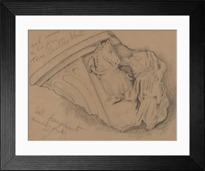 Framed Print : Sketch of a Fragment from a Wall in Capri, c. 1897. Creator: Elihu Vedder Framed Print : Sketch of a Fragment from a Wall in Capri, c. 1897. Creator: Elihu Vedder