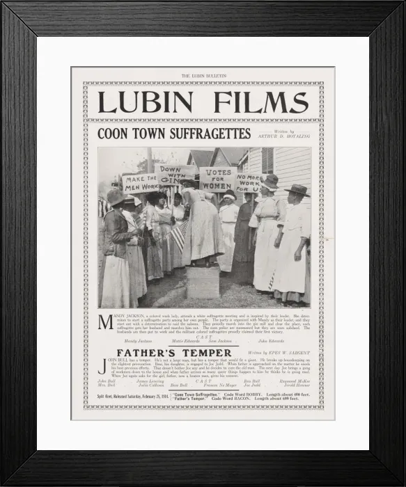 Framed Print : Program for Coon Town Suffragettes, 1914. Creator: Unknown Framed Print : Program for Coon Town Suffragettes, 1914. Creator: Unknown