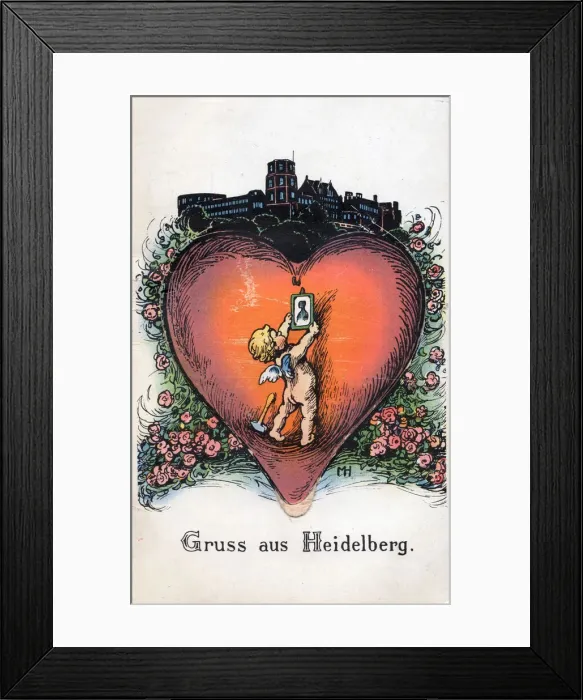 Framed Print : Greetings from Heidelberg. 1936. Creator: Unknown Framed Print : Greetings from Heidelberg. 1936. Creator: Unknown