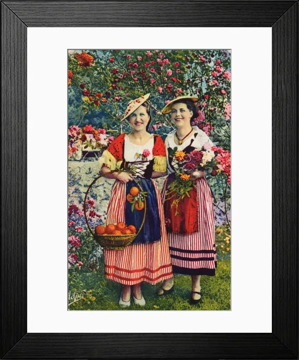 Framed Print : Nicoises in the countryside, Cote d Azur, 1939. Creator: C. T. Howard Framed Print : Nicoises in the countryside, Cote d Azur, 1939. Creator: C. T. Howard