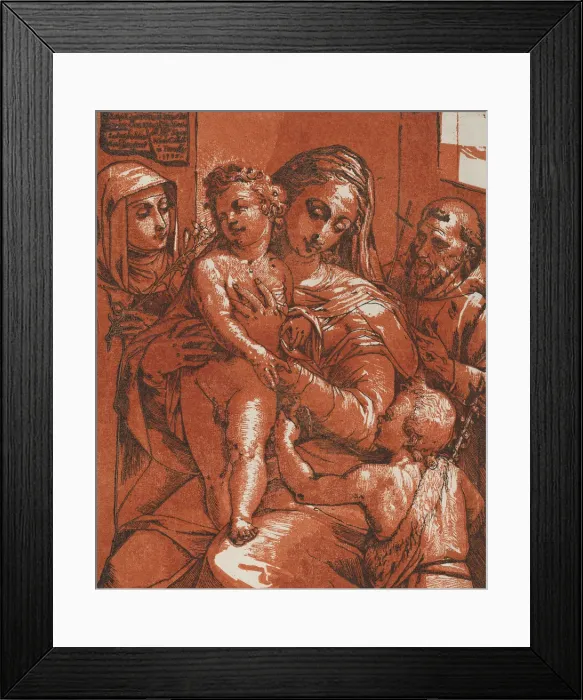 Framed Print : Madonna and Child Accompanied by Saints, 1585. Creator: Andrea Andreani Framed Print : Madonna and Child Accompanied by Saints, 1585. Creator: Andrea Andreani