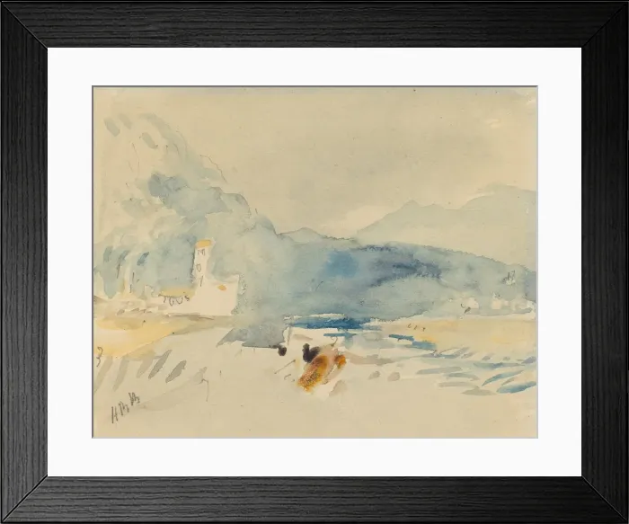 Framed Print : A Landscape with Mountains and a Stream. Creator: Hercules Brabazon Brabazon Framed Print : A Landscape with Mountains and a Stream. Creator: Hercules Brabazon Brabazon