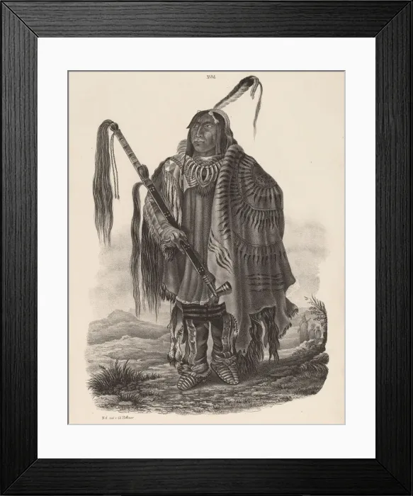 Framed Print : Ein Monitari Indianer, 1839. Creator: Karl Bodmer Framed Print : Ein Monitari Indianer, 1839. Creator: Karl Bodmer