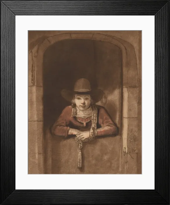 Framed Print : Boy Leaning over a Lower Door, 1763, published 1765. Creator: Cornelis Ploos van Amstel Framed Print : Boy Leaning over a Lower Door, 1763, published 1765. Creator: Cornelis Ploos van Amstel