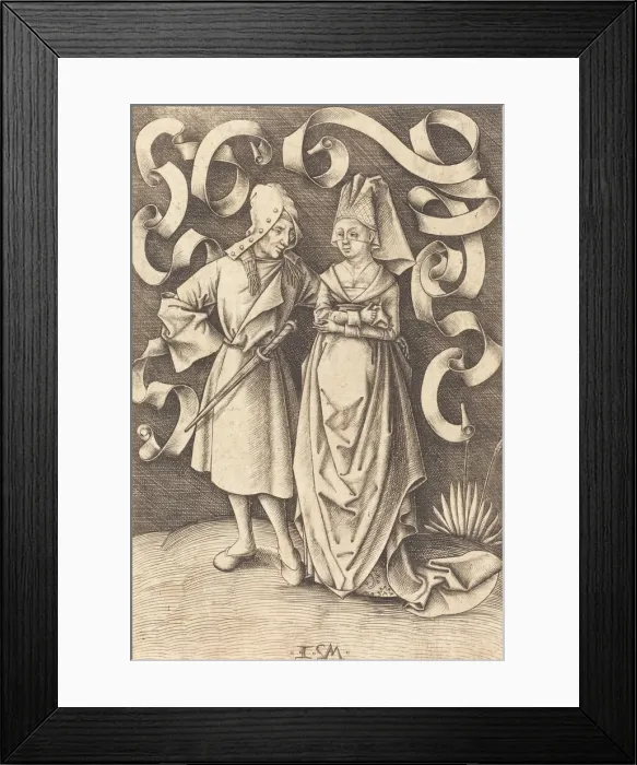 Framed Print : The Dissimilar Couple, c. 1495  /  1503. Creator: Israhel van Meckenem