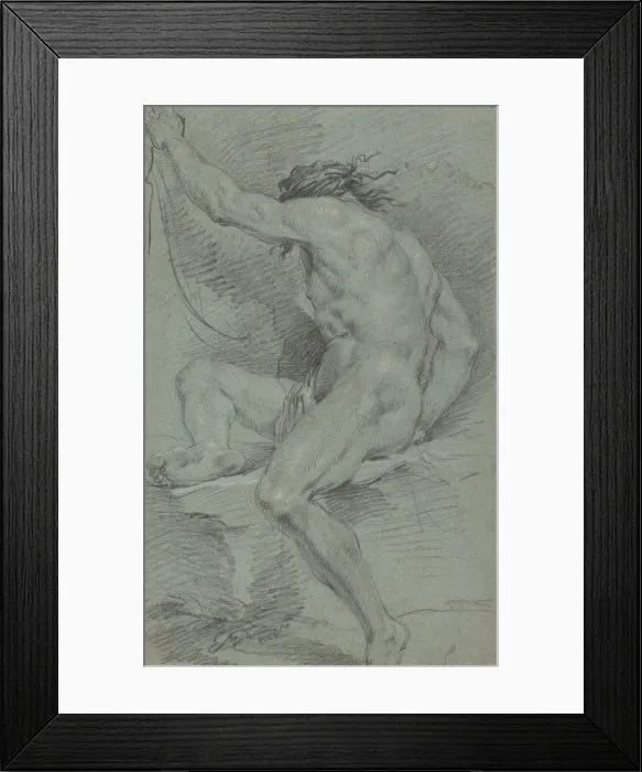 Framed Print : Nude Figure (academic study), 17th century. Creator: Unknown Framed Print : Nude Figure (academic study), 17th century. Creator: Unknown