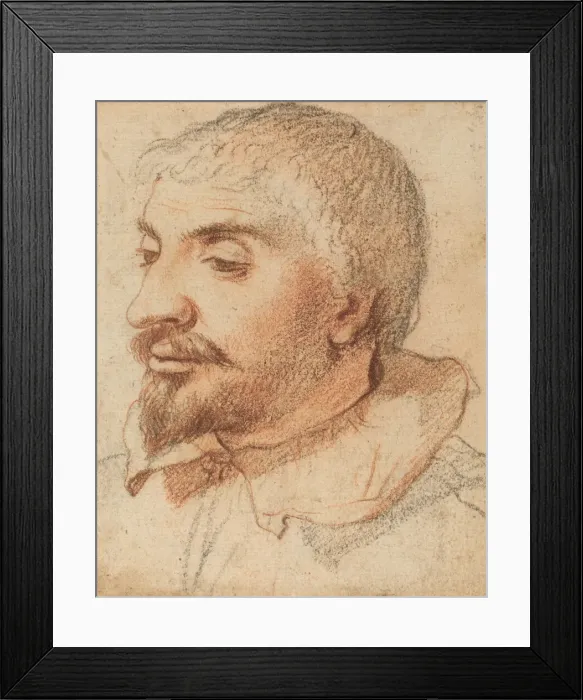 Framed Print : Head of a Man, c. 1600. Creator: Unknown Framed Print : Head of a Man, c. 1600. Creator: Unknown