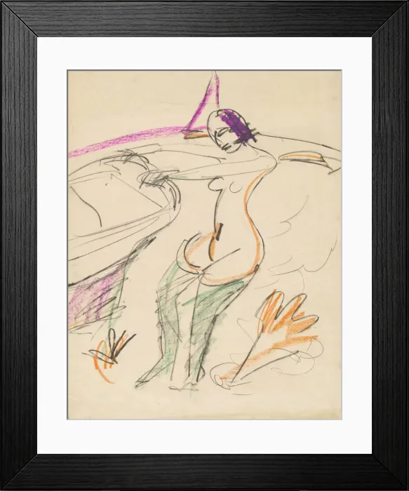 Framed Print : Bather, 1912 / 1913. Creator: Ernst Kirchner Framed Print : Bather, 1912 / 1913. Creator: Ernst Kirchner