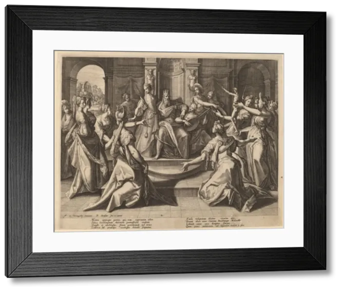 Framed Print : Solomon Led to Idolatry by His Wives, 1589. Creator: Raphael Sadeler Framed Print : Solomon Led to Idolatry by His Wives, 1589. Creator: Raphael Sadeler