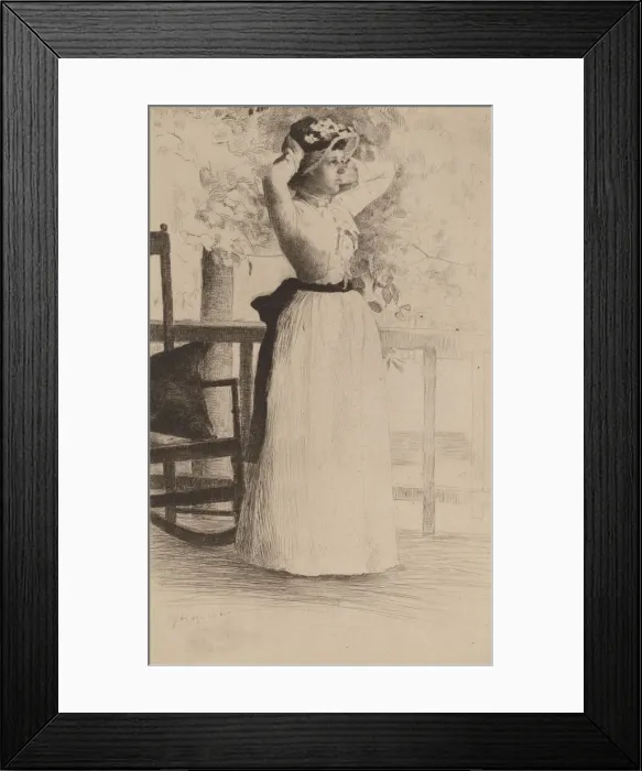 Framed Print : Portrait of Miss Hoe, 1889. Creator: Julian Alden Weir Framed Print : Portrait of Miss Hoe, 1889. Creator: Julian Alden Weir
