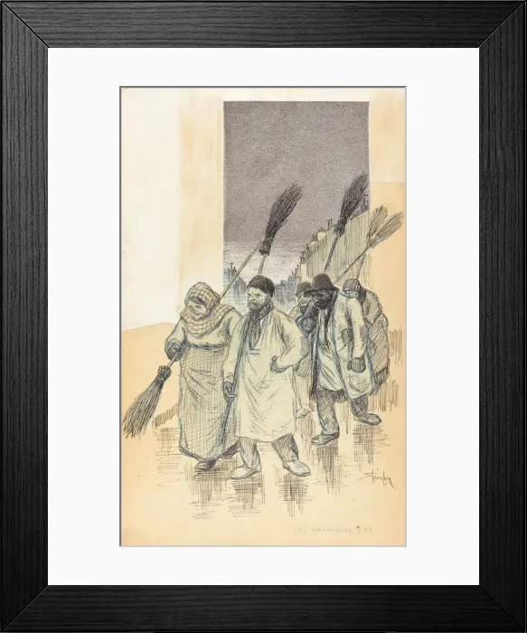 Framed Print : Sweepers, 1888. Creator: Theophile Alexandre Steinlen Framed Print : Sweepers, 1888. Creator: Theophile Alexandre Steinlen