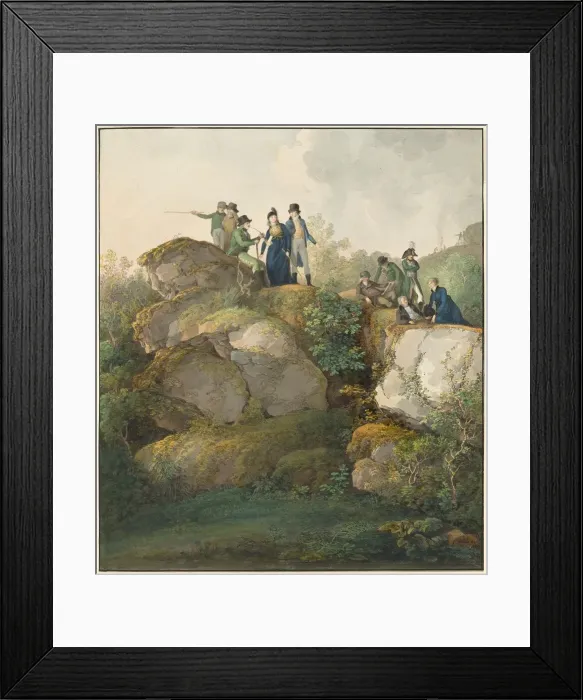 Framed Print : A Royal Party Admiring the Sunset atop the Hesselberg Mountain, 1801 Framed Print : A Royal Party Admiring the Sunset atop the Hesselberg Mountain, 1801