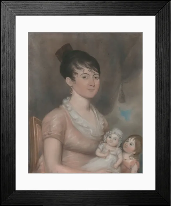 Framed Print : Anna Margaret Blake and Her Two Children, c. 1808. Creator: Unknown Framed Print : Anna Margaret Blake and Her Two Children, c. 1808. Creator: Unknown