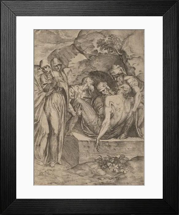Framed Print : The Entombment, 1515-1573. Creator: Battista del Moro Framed Print : The Entombment, 1515-1573. Creator: Battista del Moro