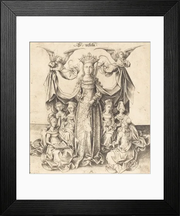 Framed Print : Saint Ursula and Her Maidens, c. 1475 / 1480. Creator: Israhel van Meckenem Framed Print : Saint Ursula and Her Maidens, c. 1475 / 1480. Creator: Israhel van Meckenem