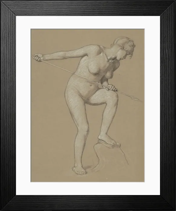 Framed Print : Girl Spearing Dolphin, c. 1900. Creator: Elihu Vedder Framed Print : Girl Spearing Dolphin, c. 1900. Creator: Elihu Vedder