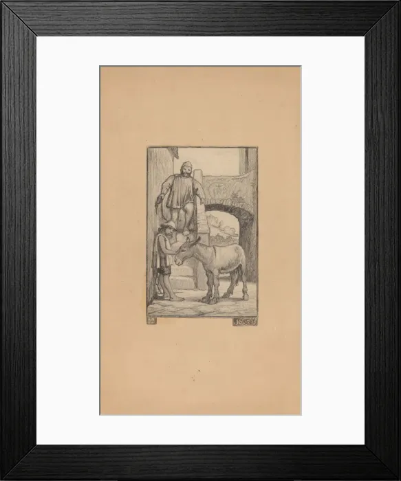 Framed Print : The Son and the Donkey, 1863. Creator: Elihu Vedder Framed Print : The Son and the Donkey, 1863. Creator: Elihu Vedder