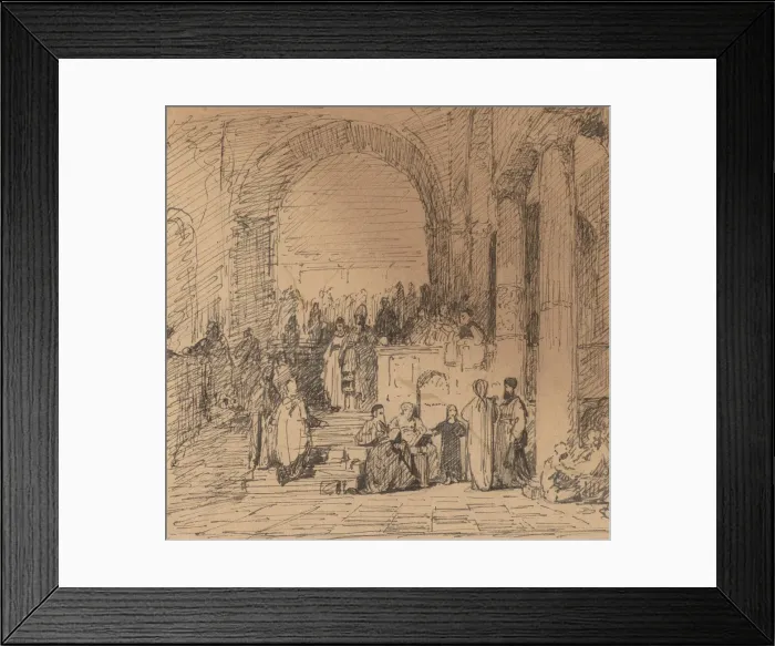 Framed Print : Study after Old Master, c. 1858. Creator: Elihu Vedder Framed Print : Study after Old Master, c. 1858. Creator: Elihu Vedder