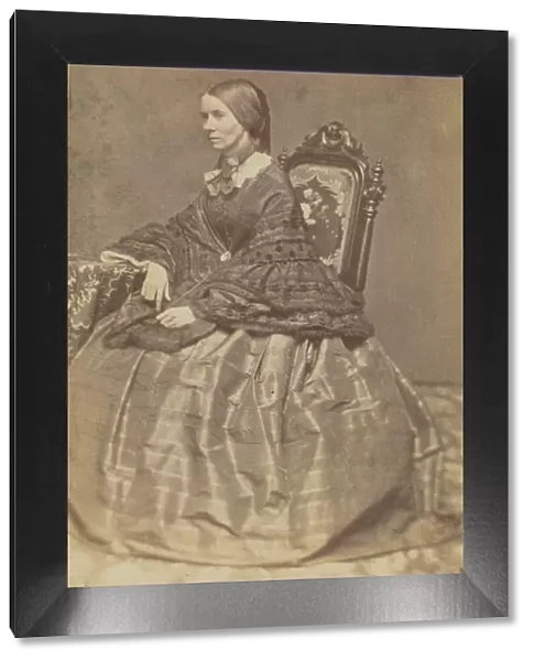 Carte-de-visite portrait of Phebe M. Coffin, 1857. Creator: Unknown