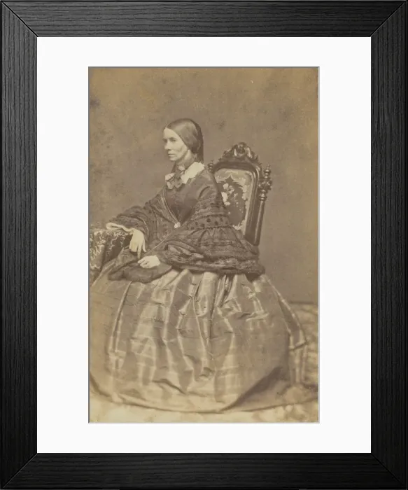 Framed Print : Carte-de-visite portrait of Phebe M. Coffin, 1857. Creator: Unknown Framed Print : Carte-de-visite portrait of Phebe M. Coffin, 1857. Creator: Unknown