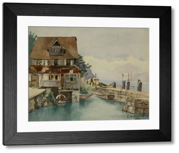 Framed Print : House On Canal, 1878. Creator: Louis Michel Eilshemius Framed Print : House On Canal, 1878. Creator: Louis Michel Eilshemius