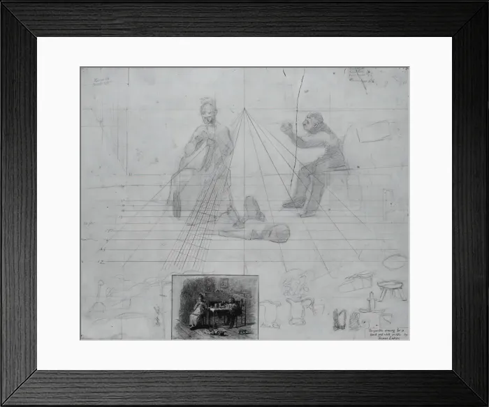 Framed Print : (Untitled) (Perspective Study for Illustration for Magazine Story, Mr Framed Print : (Untitled) (Perspective Study for Illustration for Magazine Story, Mr