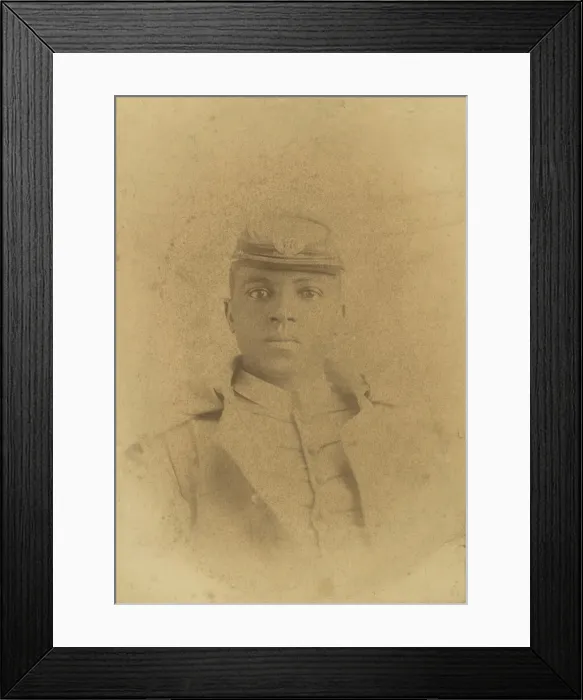 Framed Print : Cabinet card of Col. Charles Young as a cadet at West Point, 1889. Creator: Pach Bros Framed Print : Cabinet card of Col. Charles Young as a cadet at West Point, 1889. Creator: Pach Bros