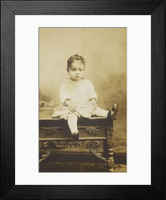 Framed Print : Photographic print of an unidentified child, early 20th century. Creator: Unknown Framed Print : Photographic print of an unidentified child, early 20th century. Creator: Unknown
