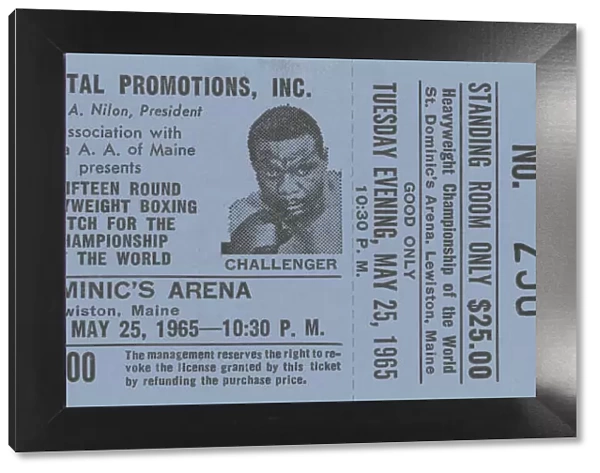 Ticket for boxing match between Muhammad Ali and Sonny Liston, 1965. Creator: Unknown