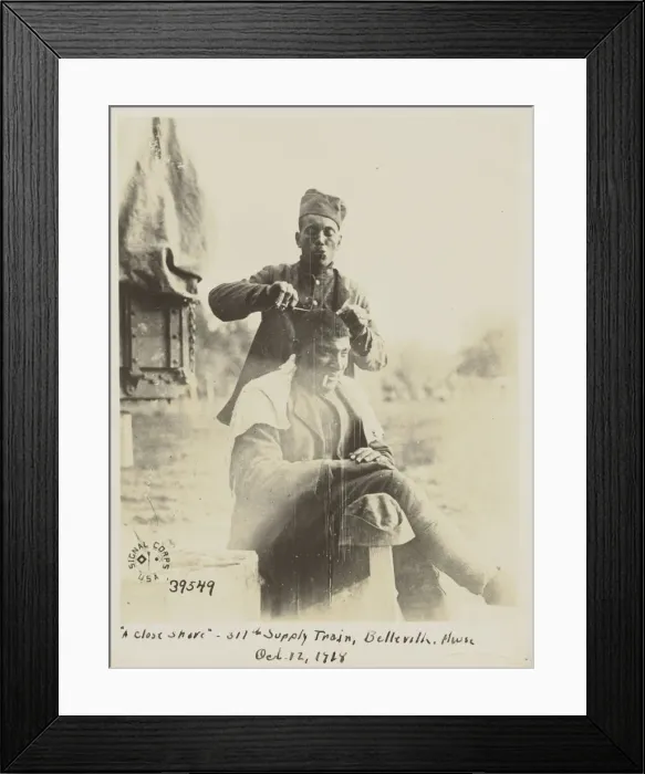 Framed Print : A close shave'- 317th Supply Train, Belleville, Meuse, Oct Framed Print : A close shave'- 317th Supply Train, Belleville, Meuse, Oct