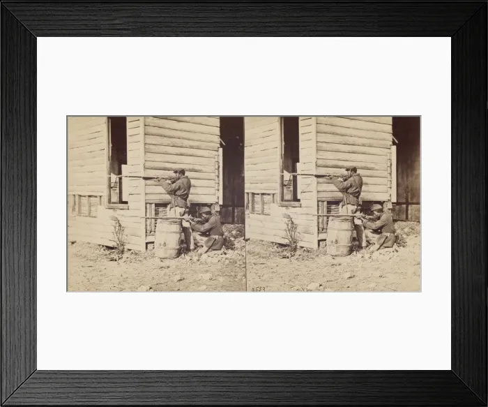 Framed Print : Colored Pickets on Duty Near Dutch Gap, 1864. Creator: E. & H. T. Anthony Framed Print : Colored Pickets on Duty Near Dutch Gap, 1864. Creator: E. & H. T. Anthony