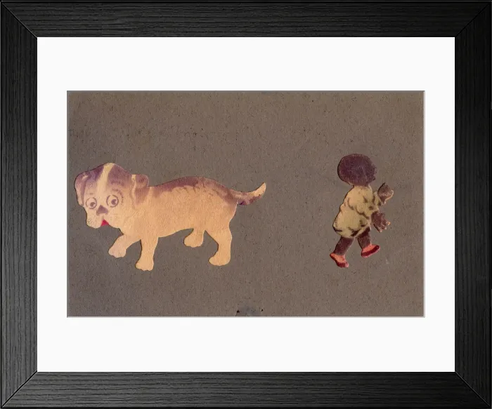 Framed Print : Dog and small boy, 1930s. Creator: Unknown Framed Print : Dog and small boy, 1930s. Creator: Unknown