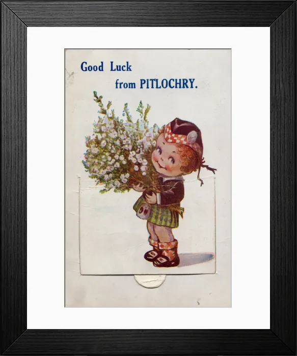 Framed Print : Good Luck from Pitlochry, 1930s. Creator: Unknown Framed Print : Good Luck from Pitlochry, 1930s. Creator: Unknown