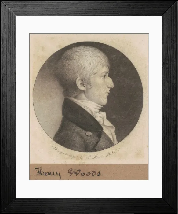 Framed Print : Henry Woods, 1802. Creator: Charles Balthazar Julien Fevret de Saint-Memin Framed Print : Henry Woods, 1802. Creator: Charles Balthazar Julien Fevret de Saint-Memin