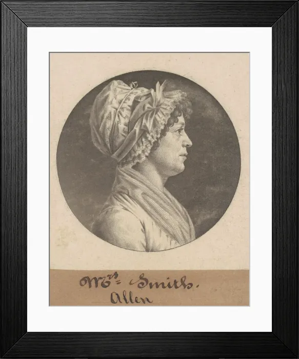 Framed Print : Mrs. Smith, 1801. Creator: Charles Balthazar Julien Fevret de Saint-Memin Framed Print : Mrs. Smith, 1801. Creator: Charles Balthazar Julien Fevret de Saint-Memin