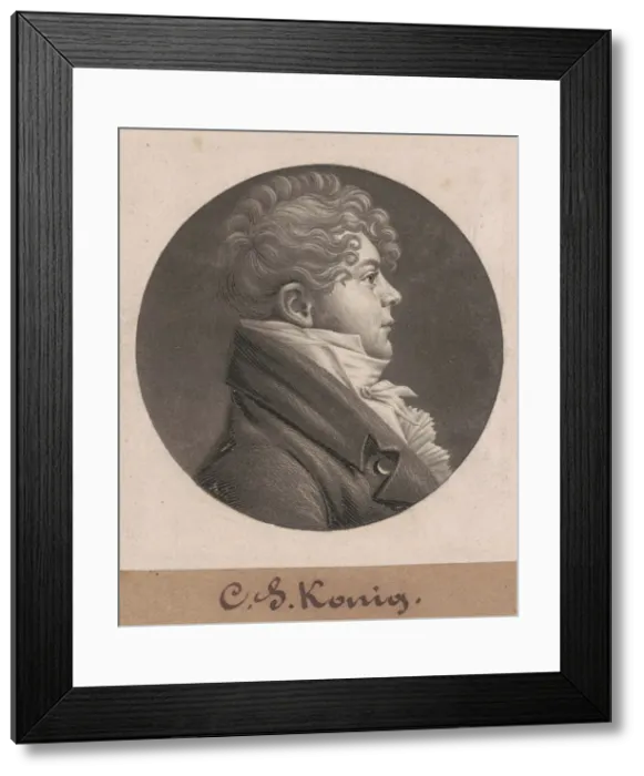 Framed Print : Christian Simon Konig, 1804. Creator: Charles Balthazar Julien Fé Framed Print : Christian Simon Konig, 1804. Creator: Charles Balthazar Julien Fé