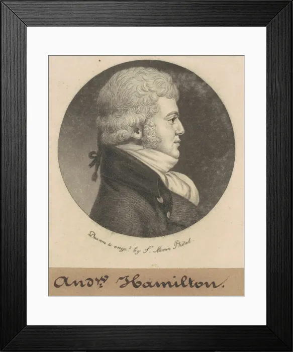 Framed Print : Andrew Hamilton, 1799. Creator: Charles Balthazar Julien Fevret de Saint-Memin Framed Print : Andrew Hamilton, 1799. Creator: Charles Balthazar Julien Fevret de Saint-Memin