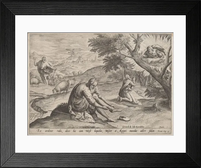 Framed Print : God Appearing to Moses, 1585. Creator: Johann Sadeler I Framed Print : God Appearing to Moses, 1585. Creator: Johann Sadeler I