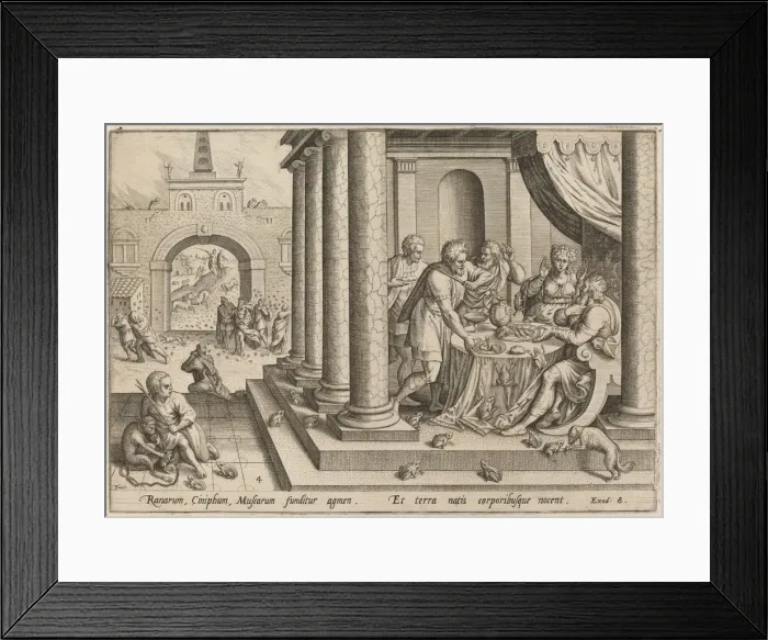 Framed Print : The Plague of Frogs, 1585. Creator: Johann Sadeler I Framed Print : The Plague of Frogs, 1585. Creator: Johann Sadeler I