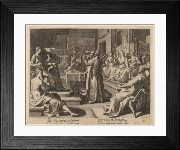 Framed Print : Heliogabalus and the Wise Women, 1589. Creator: Raphael Sadeler Framed Print : Heliogabalus and the Wise Women, 1589. Creator: Raphael Sadeler